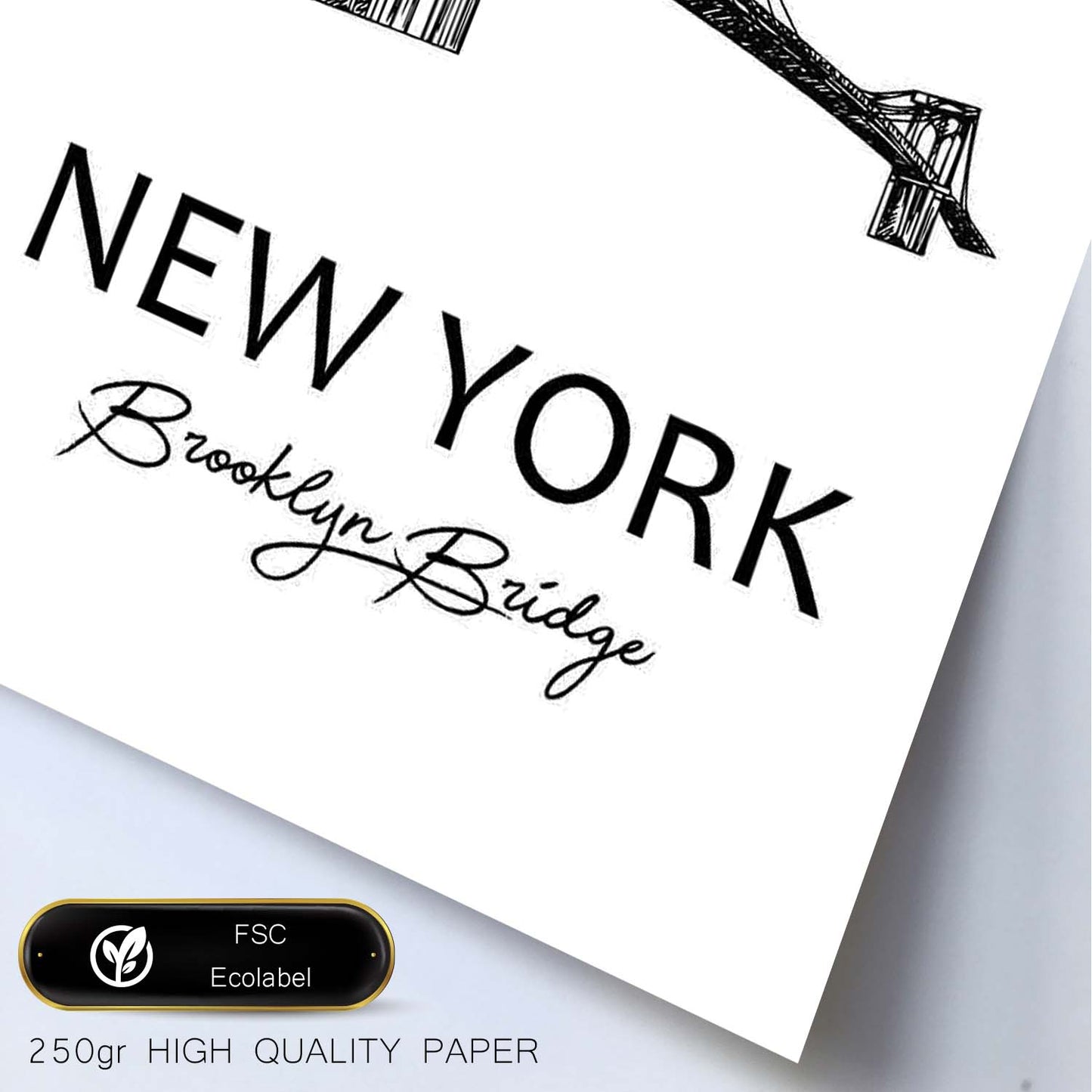 Poster de Nueva York - Puente de Brooklyn. Láminas con monumentos de ciudades.-Artwork-Nacnic-Nacnic Estudio SL