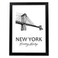 Poster de Nueva York - Puente de Brooklyn. Láminas con monumentos de ciudades.-Artwork-Nacnic-A4-Marco Negro-Nacnic Estudio SL