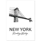Poster de Nueva York - Puente de Brooklyn. Láminas con monumentos de ciudades.-Artwork-Nacnic-A4-Sin marco-Nacnic Estudio SL