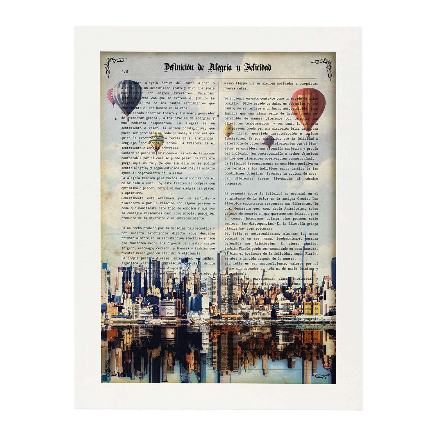 Poster de Nueva York. Láminas e ilustraciones de ciudades del mundo y monumentos famosos.-Artwork-Nacnic-A3-Marco Blanco-Nacnic Estudio SL