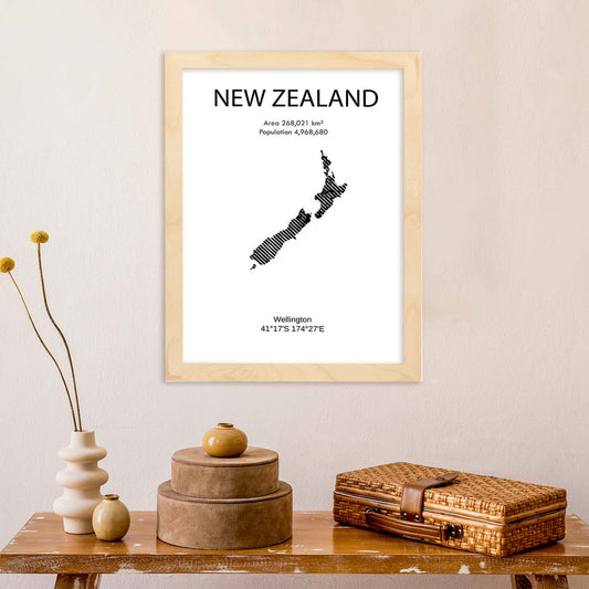 Poster de Nueva Zelanda. Láminas de paises y continentes del mundo.-Artwork-Nacnic-Nacnic Estudio SL