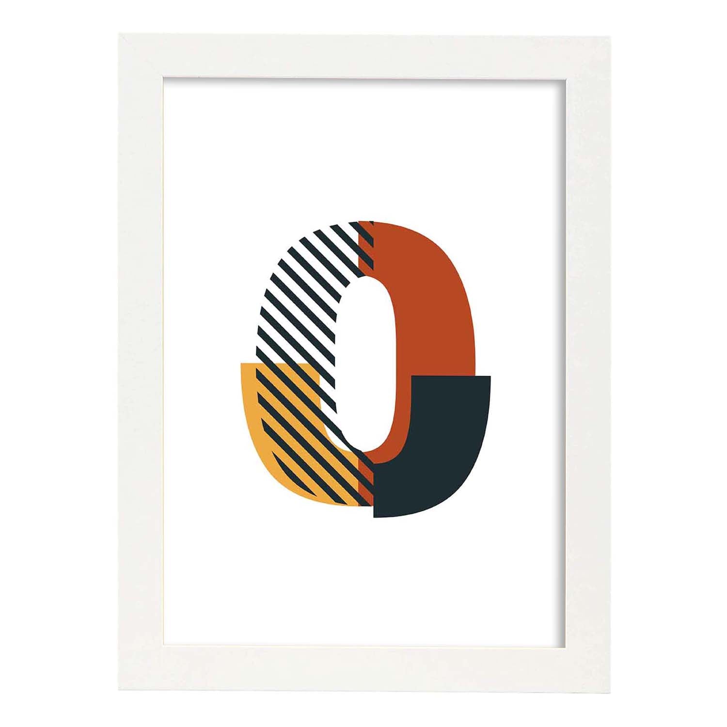 Poster de número 0. Lámina estilo Geometria con imágenes del alfabeto.-Artwork-Nacnic-A3-Marco Blanco-Nacnic Estudio SL