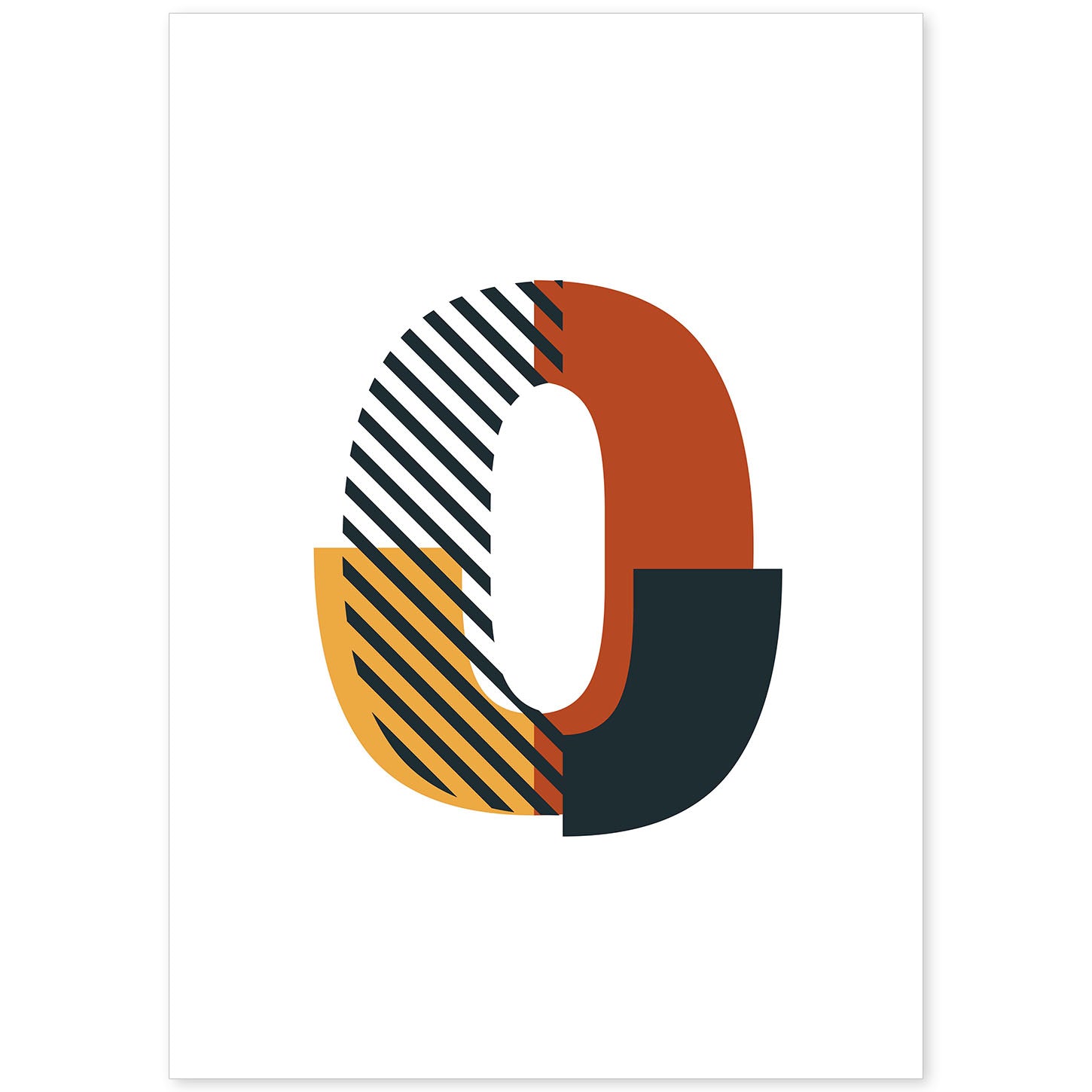 Poster de número 0. Lámina estilo Geometria con imágenes del alfabeto.-Artwork-Nacnic-A4-Sin marco-Nacnic Estudio SL
