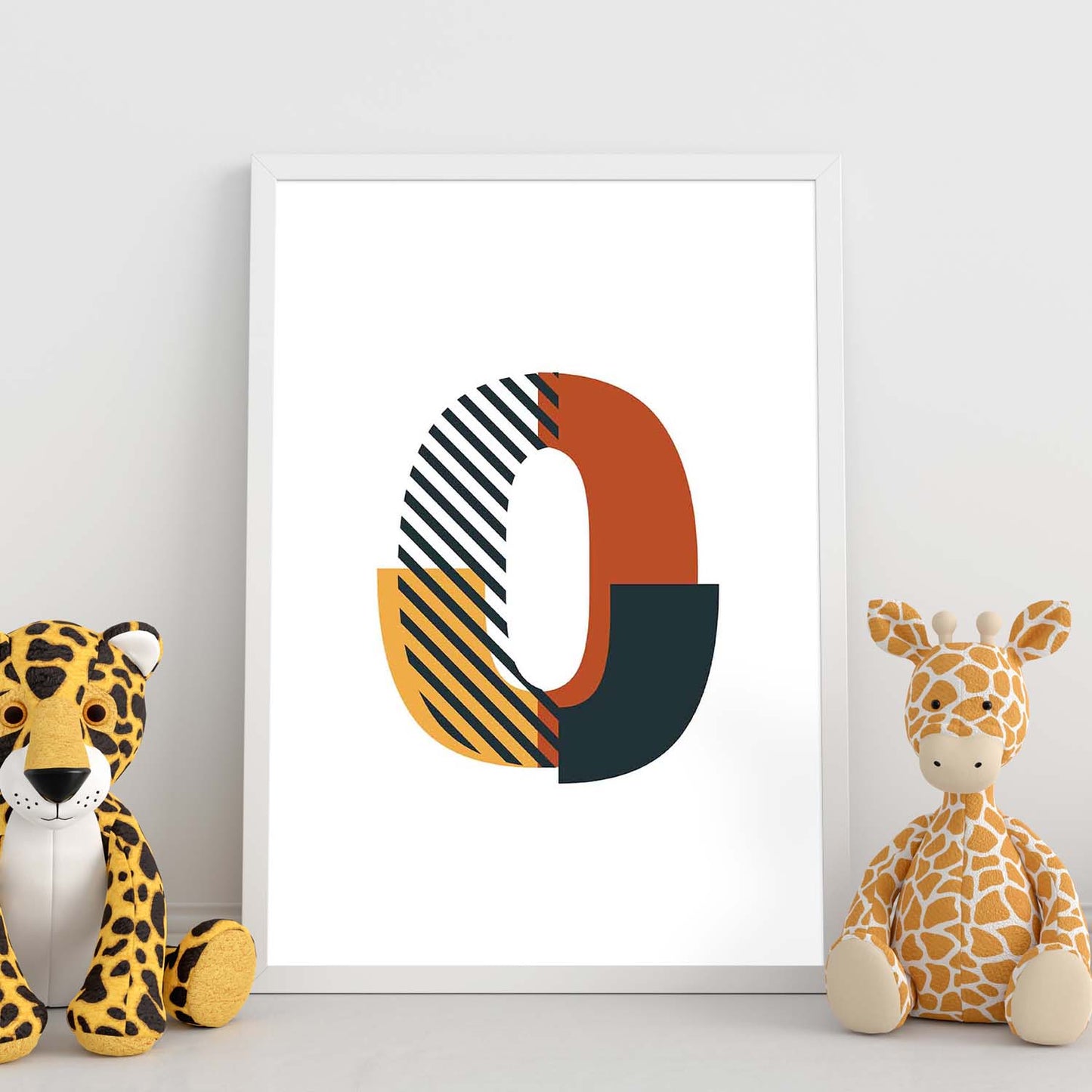 Poster de número 0. Lámina estilo Geometria con imágenes del alfabeto.-Artwork-Nacnic-Nacnic Estudio SL