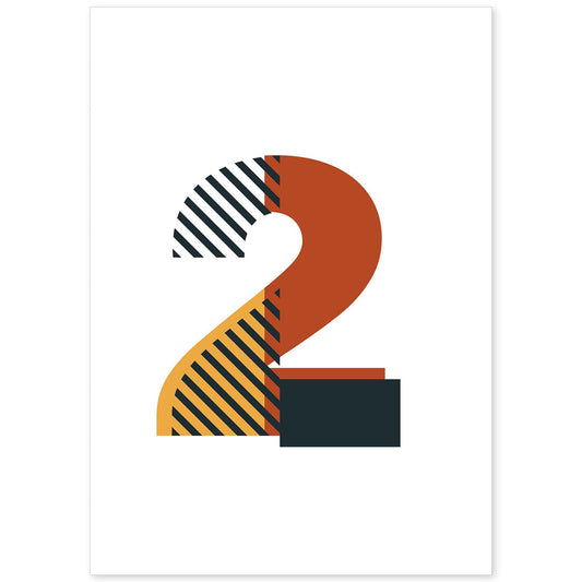 Poster de número 2. Lámina estilo Geometria con imágenes del alfabeto.-Artwork-Nacnic-A4-Sin marco-Nacnic Estudio SL