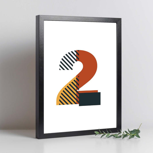 Poster de número 2. Lámina estilo Geometria con imágenes del alfabeto.-Artwork-Nacnic-Nacnic Estudio SL