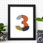 Poster de número 3. Lámina estilo Geometria con imágenes del alfabeto.-Artwork-Nacnic-Nacnic Estudio SL