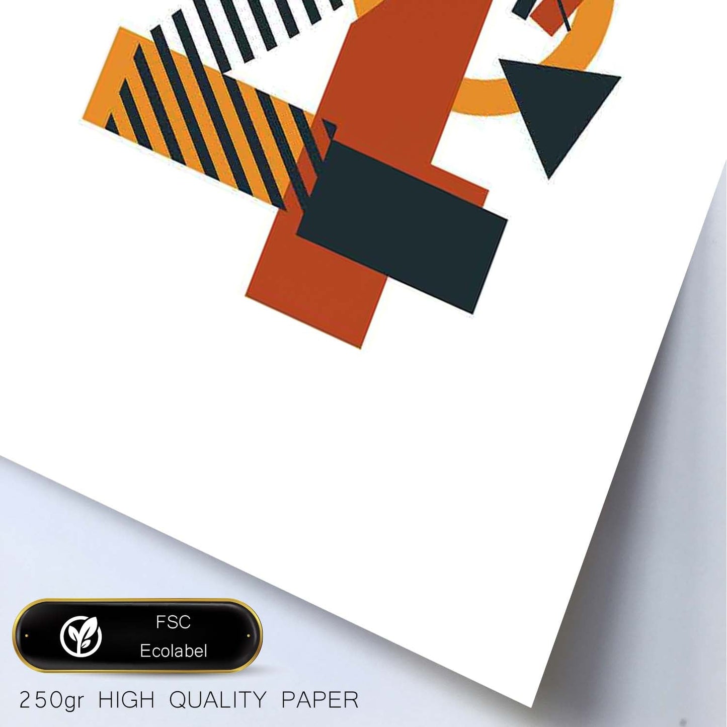 Poster de número 4. Lámina estilo Geometria con formas con imágenes del alfabeto.-Artwork-Nacnic-Nacnic Estudio SL