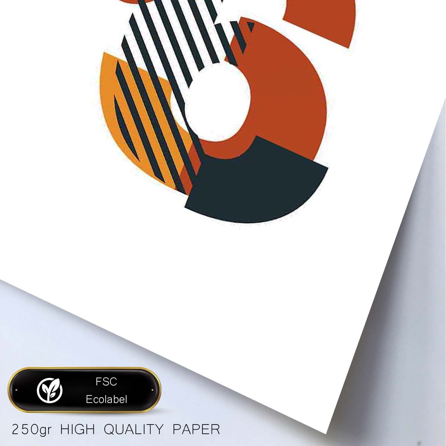 Poster de número 6. Lámina estilo Geometria con formas con imágenes del alfabeto.-Artwork-Nacnic-Nacnic Estudio SL