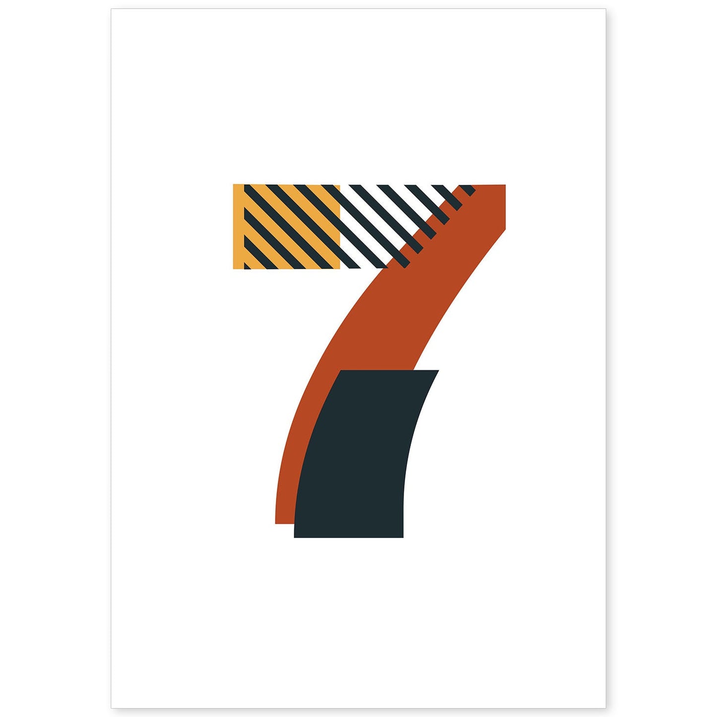 Poster de número 7. Lámina estilo Geometria con imágenes del alfabeto.-Artwork-Nacnic-A4-Sin marco-Nacnic Estudio SL