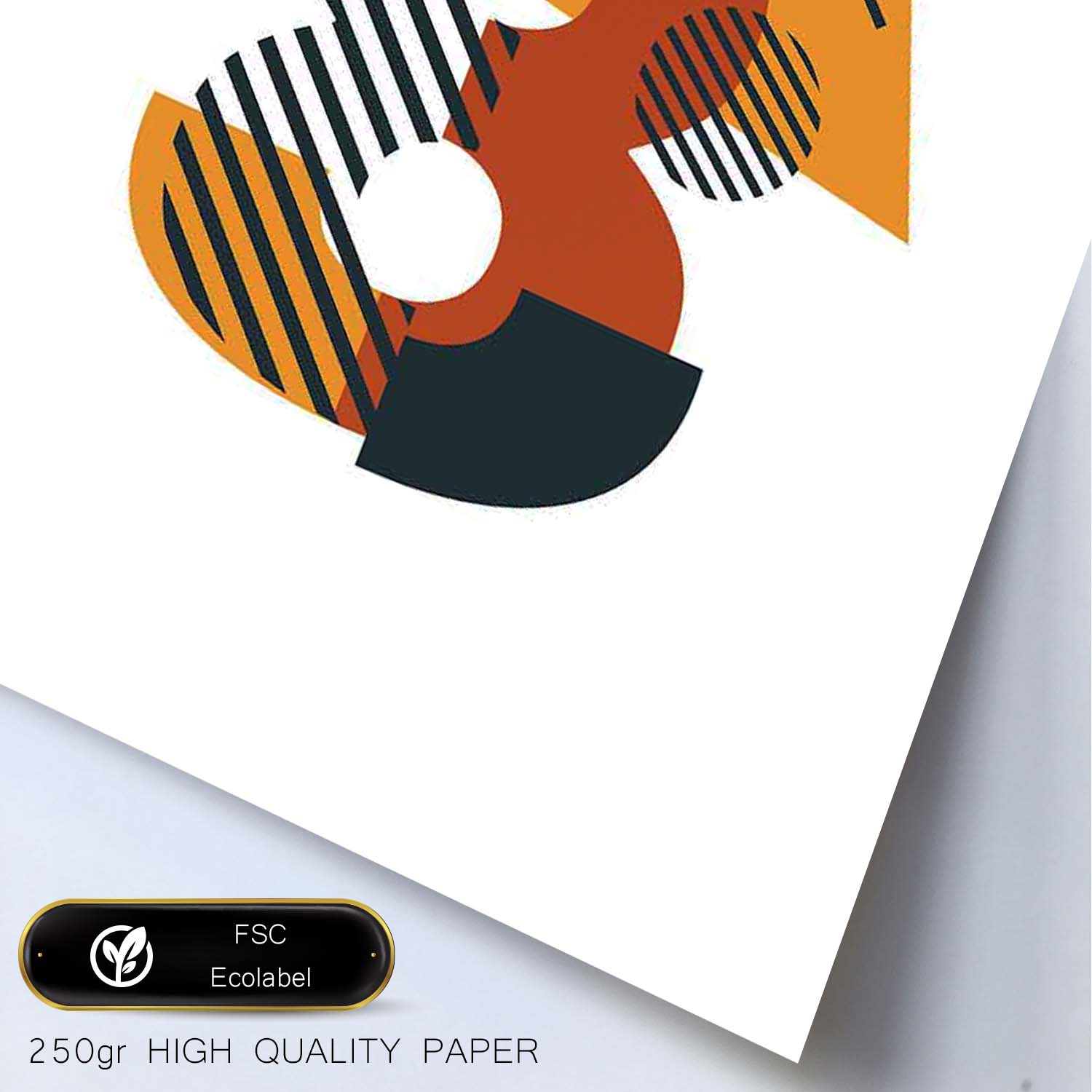 Poster de número 8. Lámina estilo Geometria con formas con imágenes del alfabeto.-Artwork-Nacnic-Nacnic Estudio SL