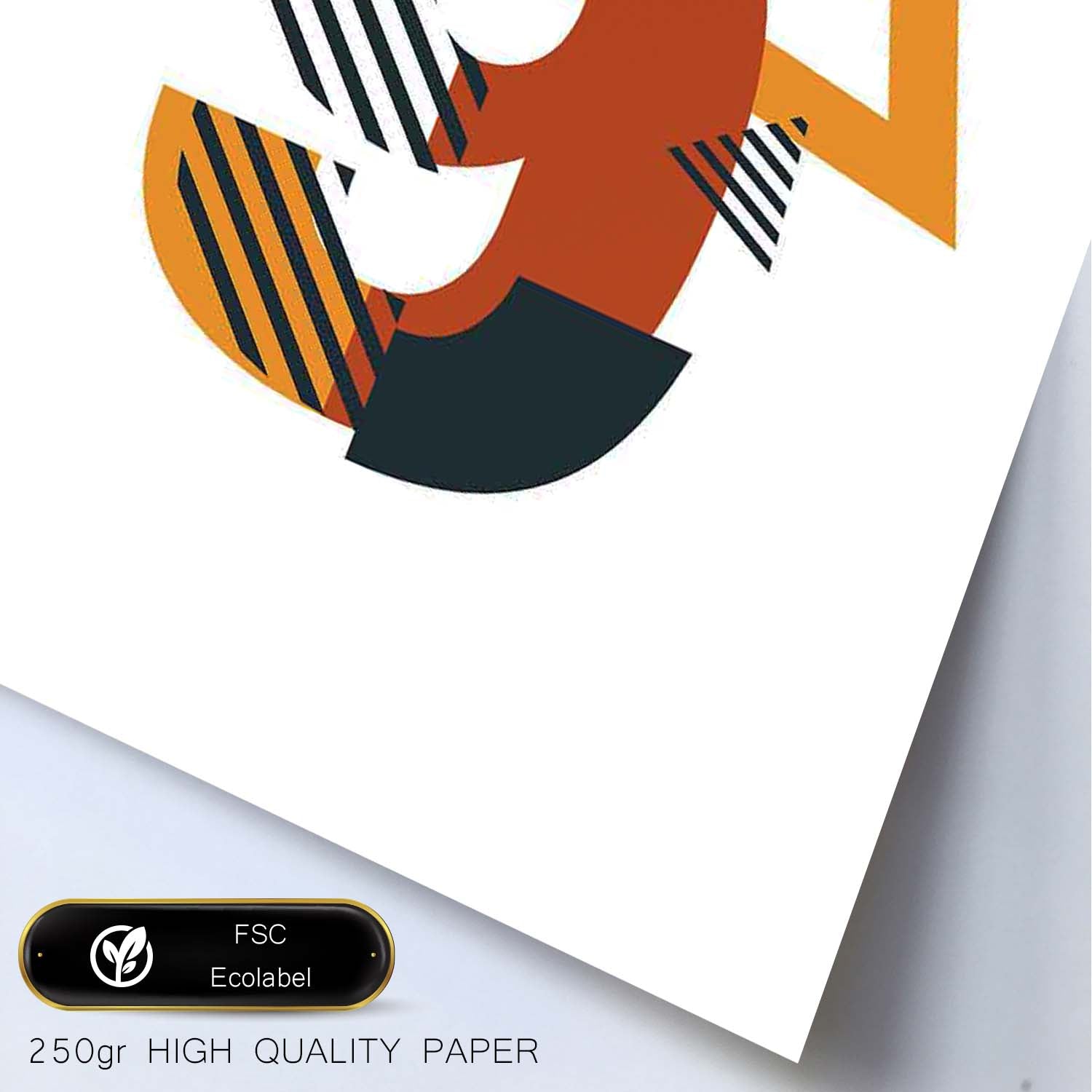 Poster de número 9. Lámina estilo Geometria con formas con imágenes del alfabeto.-Artwork-Nacnic-Nacnic Estudio SL