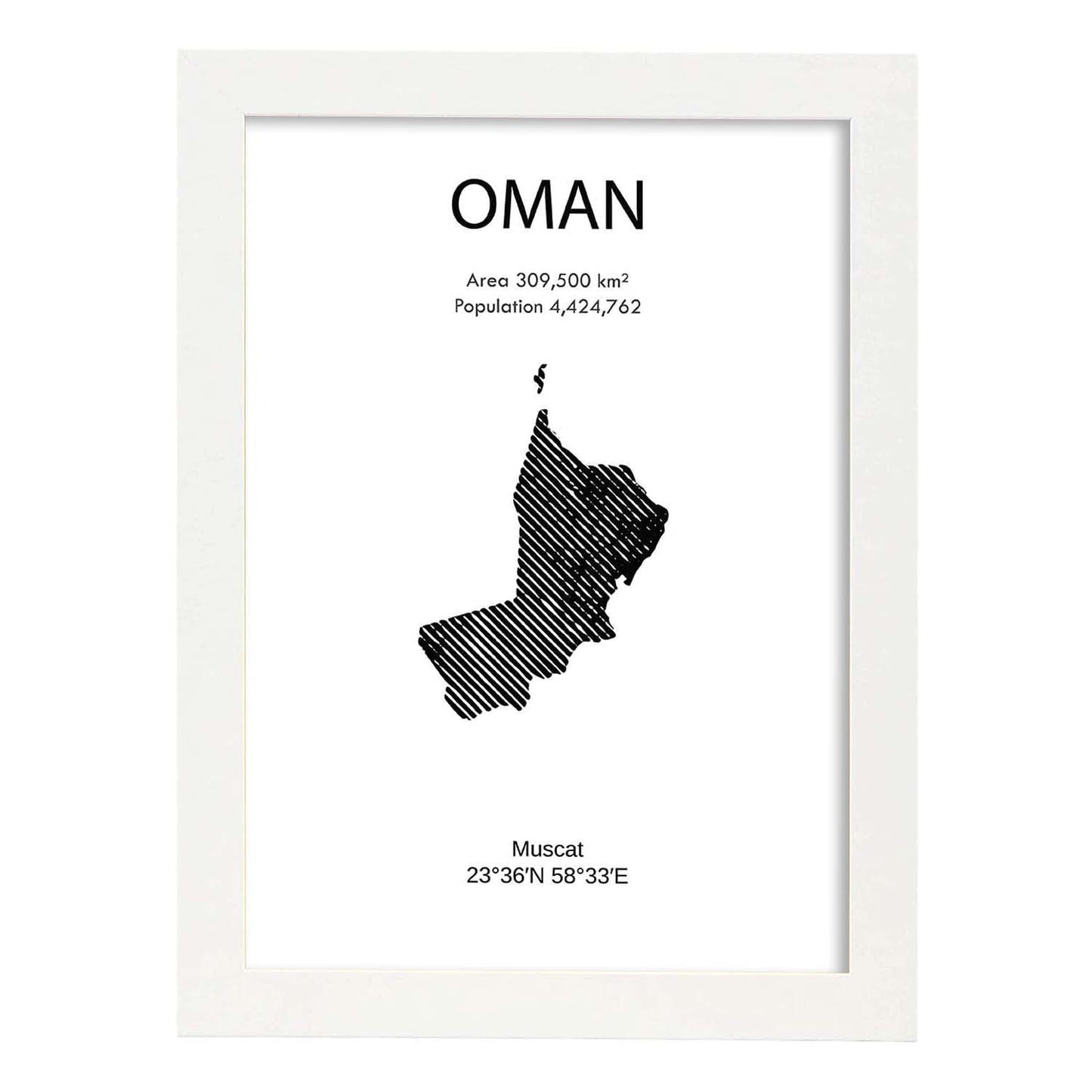 Poster de Omán. Láminas de paises y continentes del mundo.-Artwork-Nacnic-A3-Marco Blanco-Nacnic Estudio SL