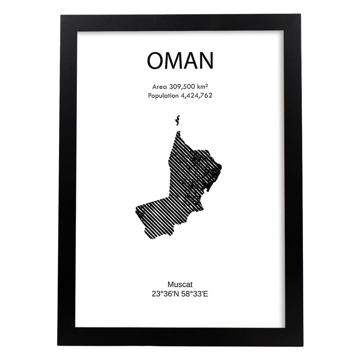 Poster de Omán. Láminas de paises y continentes del mundo.-Artwork-Nacnic-A3-Marco Negro-Nacnic Estudio SL