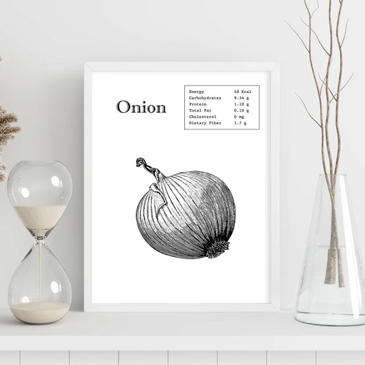 Poster de Onion. Láminas de frutas y verduras en inglés.-Artwork-Nacnic-Nacnic Estudio SL