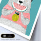 Poster de Oso celeste. Lámina de animales coloridos.-Artwork-Nacnic-Nacnic Estudio SL