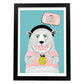 Poster de Oso celeste. Lámina de animales coloridos.-Artwork-Nacnic-A3-Marco Negro-Nacnic Estudio SL