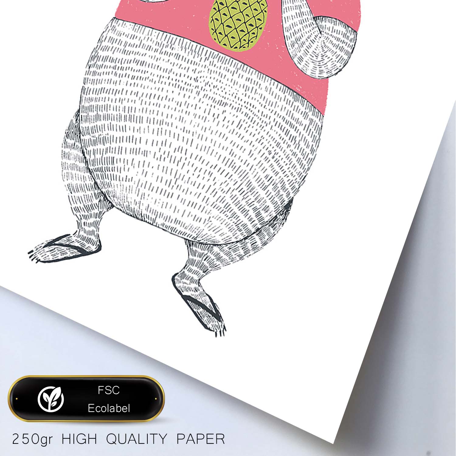 Poster de Oso comiendo sandia. Lámina de animales coloridos.-Artwork-Nacnic-Nacnic Estudio SL