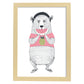 Poster de Oso comiendo sandia. Lámina de animales coloridos.-Artwork-Nacnic-A3-Marco Madera clara-Nacnic Estudio SL