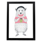 Poster de Oso comiendo sandia. Lámina de animales coloridos.-Artwork-Nacnic-A3-Marco Negro-Nacnic Estudio SL