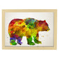 Poster de Oso estilo acuarela. Láminas de animales con estilo acuarela-Artwork-Nacnic-A4-Marco Madera clara-Nacnic Estudio SL