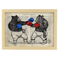 Poster de Osos boxeando. Láminas de animales con definiciones. Ilustraciones de animales con textos.-Artwork-Nacnic-A3-Marco Madera clara-Nacnic Estudio SL