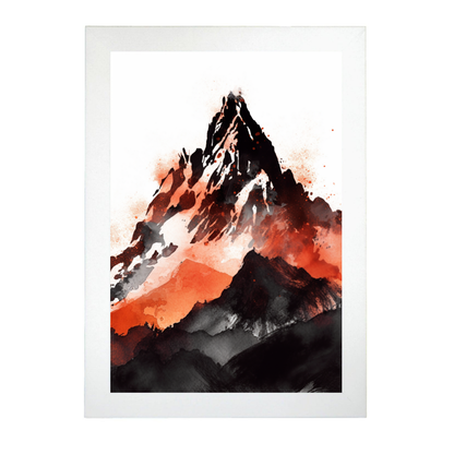 Lámina de Paisaje Montañoso en Acuarela