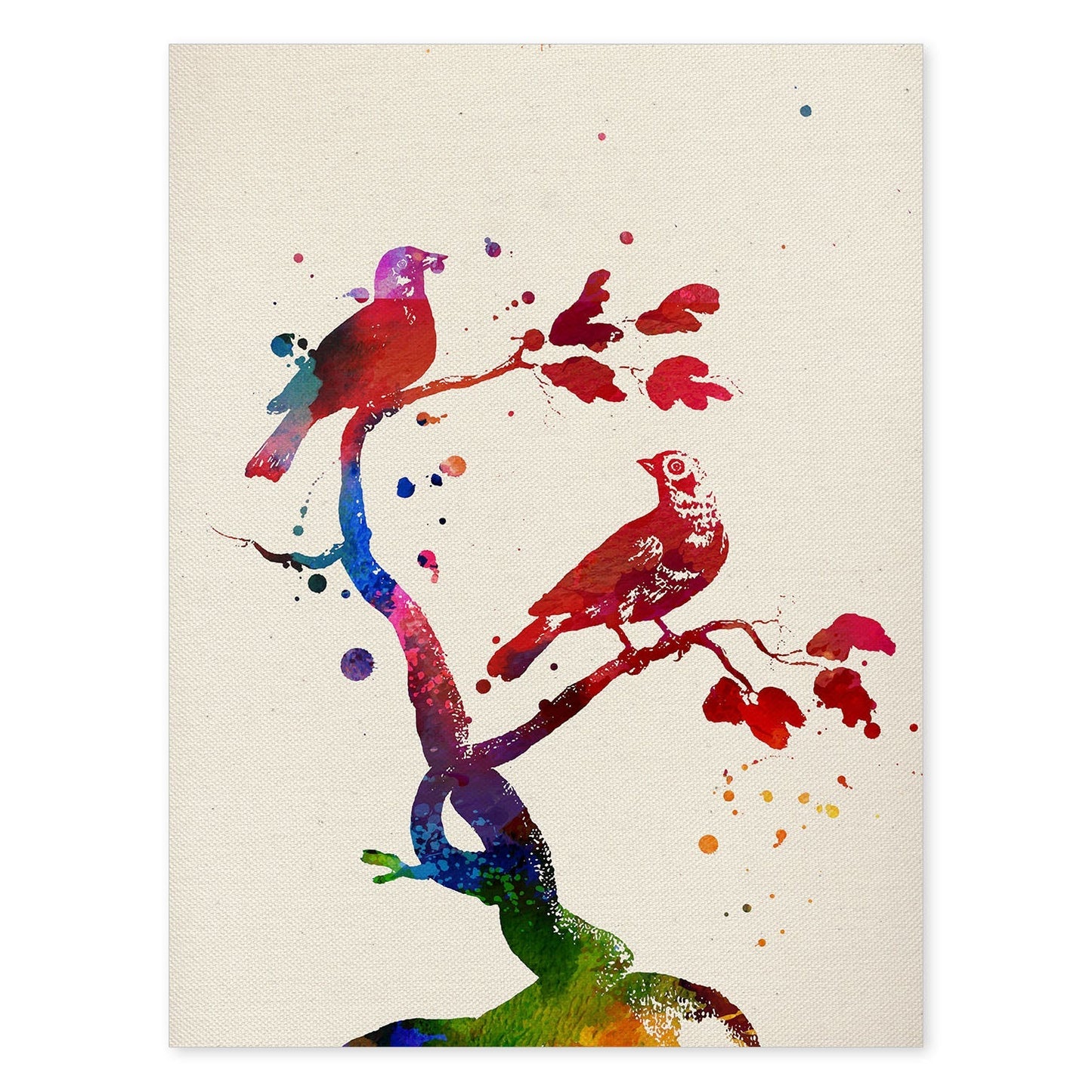 Poster de Pájaros con diseño acuarela. Mix de láminas con estilo acuarela-Artwork-Nacnic-A4-Sin marco-Nacnic Estudio SL