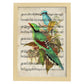Poster de pajaros. Lámina de Colibris con partituras. Cuadros de pajaritos con partituras musicales.-Artwork-Nacnic-A4-Marco Madera clara-Nacnic Estudio SL