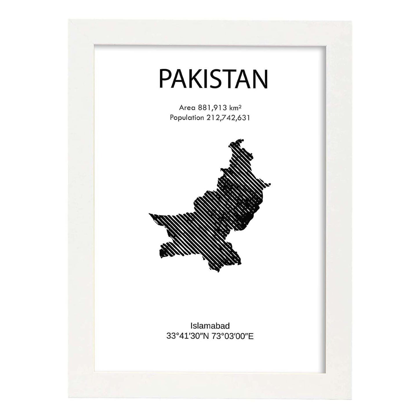 Poster de Pakistan. Láminas de paises y continentes del mundo.-Artwork-Nacnic-A3-Marco Blanco-Nacnic Estudio SL