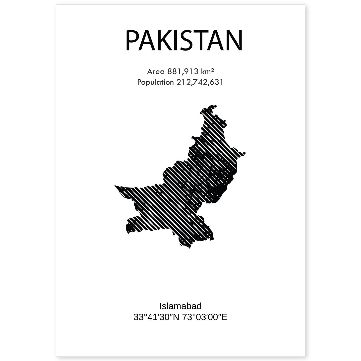 Poster de Pakistan. Láminas de paises y continentes del mundo.-Artwork-Nacnic-A4-Sin marco-Nacnic Estudio SL