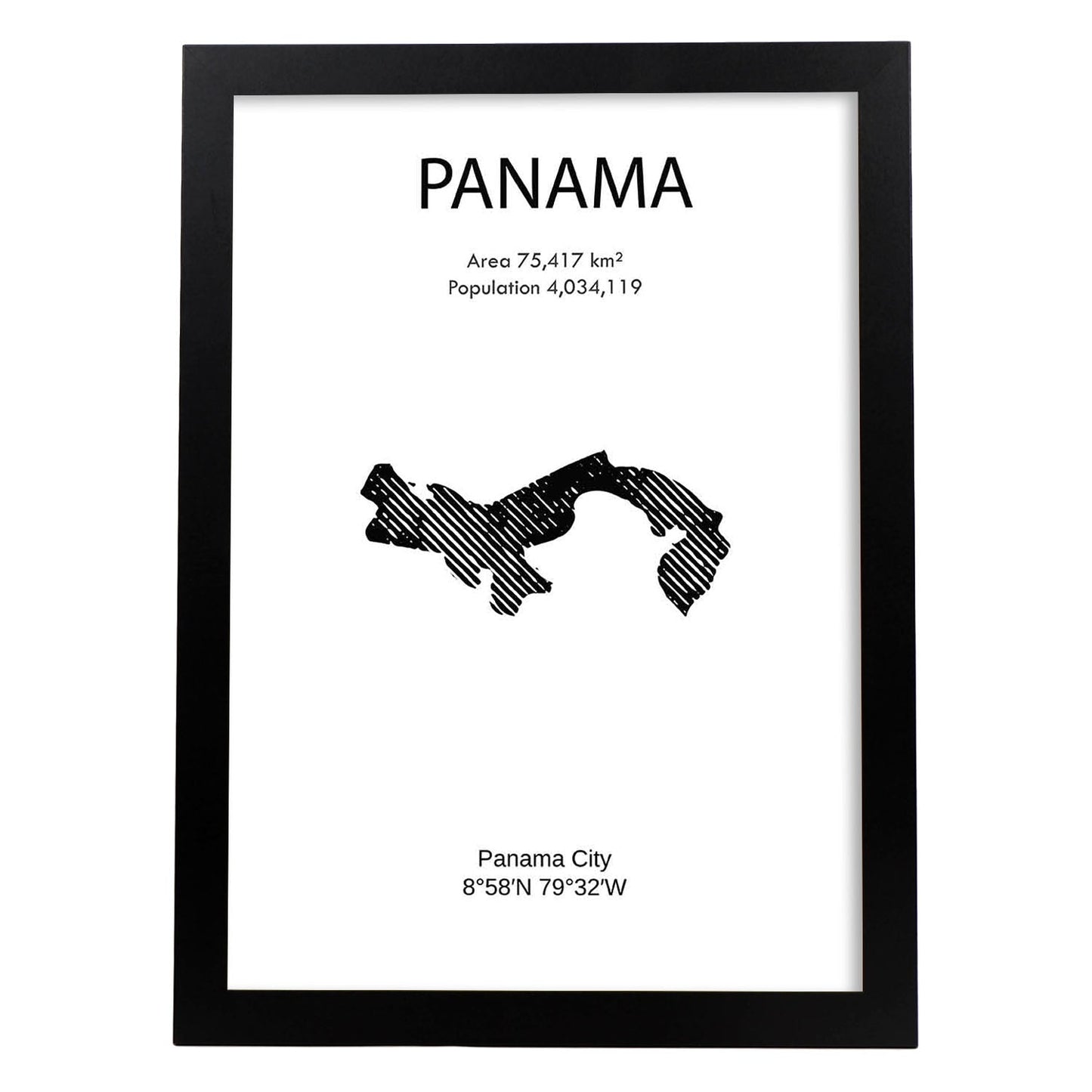 Poster de Panama. Láminas de paises y continentes del mundo.-Artwork-Nacnic-A3-Marco Negro-Nacnic Estudio SL