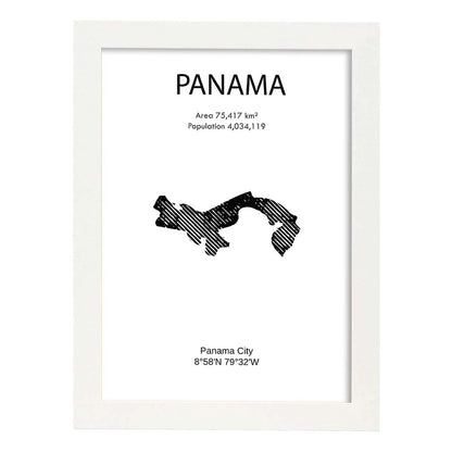 Poster de Panama. Láminas de paises y continentes del mundo.-Artwork-Nacnic-A4-Marco Blanco-Nacnic Estudio SL