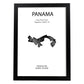 Poster de Panama. Láminas de paises y continentes del mundo.-Artwork-Nacnic-A4-Marco Negro-Nacnic Estudio SL