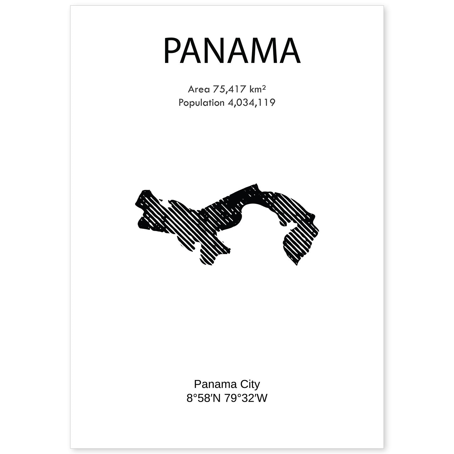 Poster de Panama. Láminas de paises y continentes del mundo.-Artwork-Nacnic-A4-Sin marco-Nacnic Estudio SL