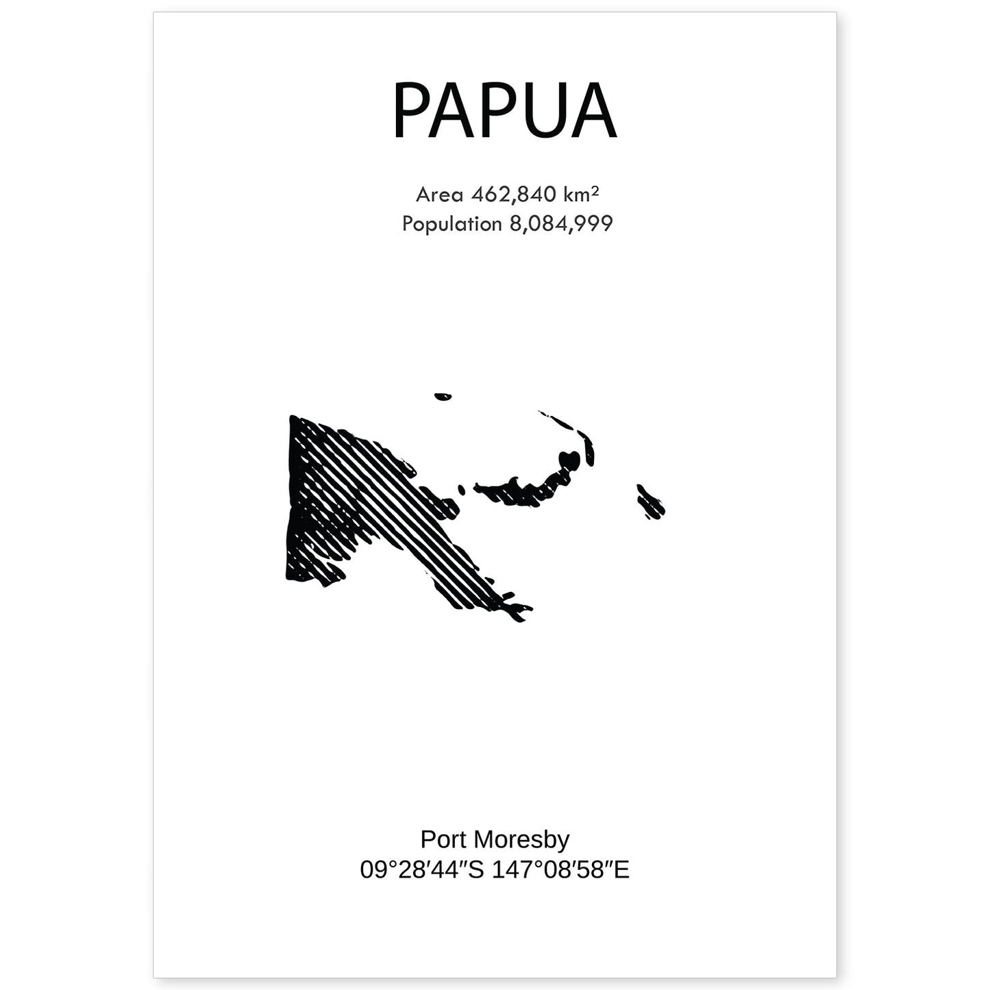 Poster de Papua. Láminas de paises y continentes del mundo.-Artwork-Nacnic-A4-Sin marco-Nacnic Estudio SL