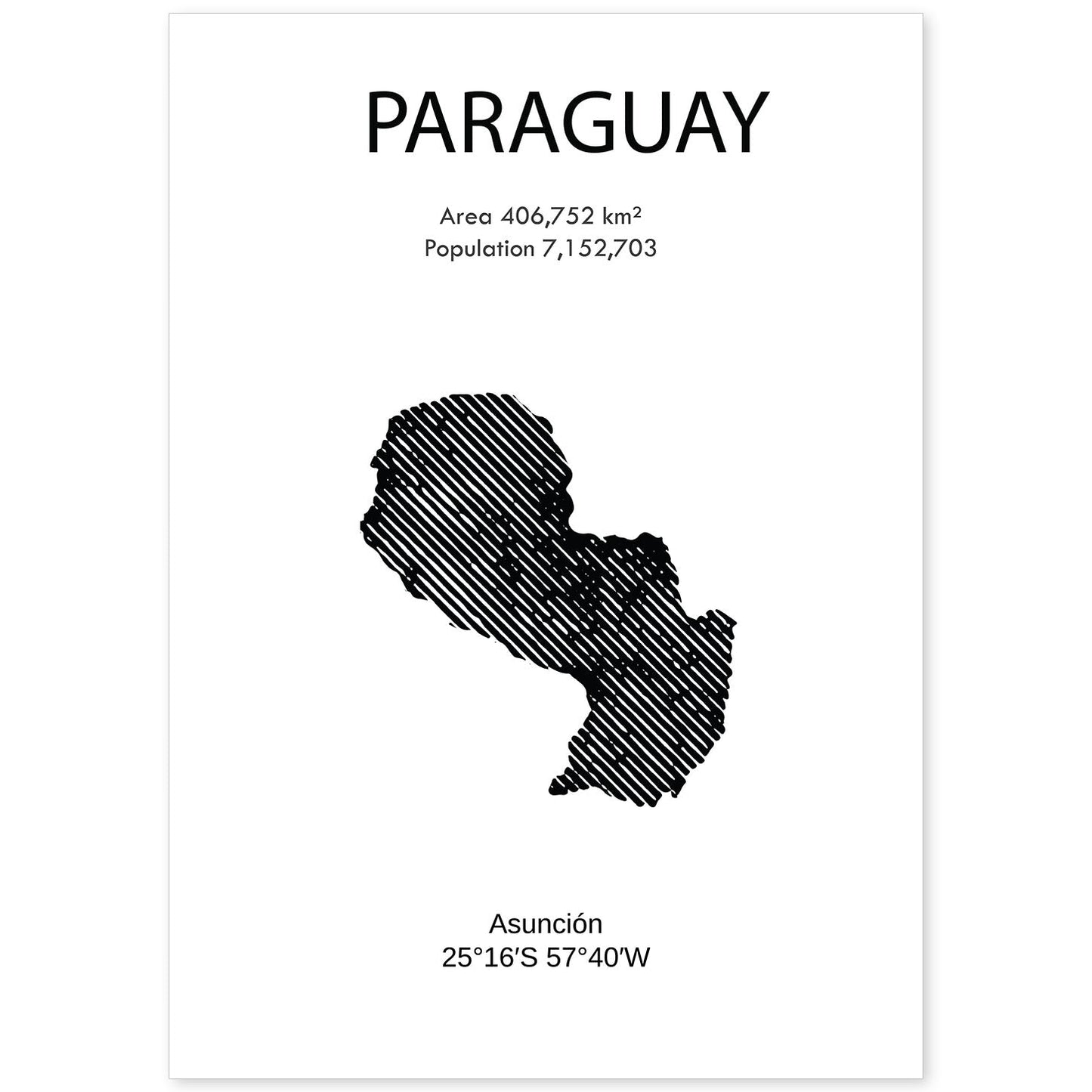 Poster de Paraguay. Láminas de paises y continentes del mundo.-Artwork-Nacnic-A4-Sin marco-Nacnic Estudio SL