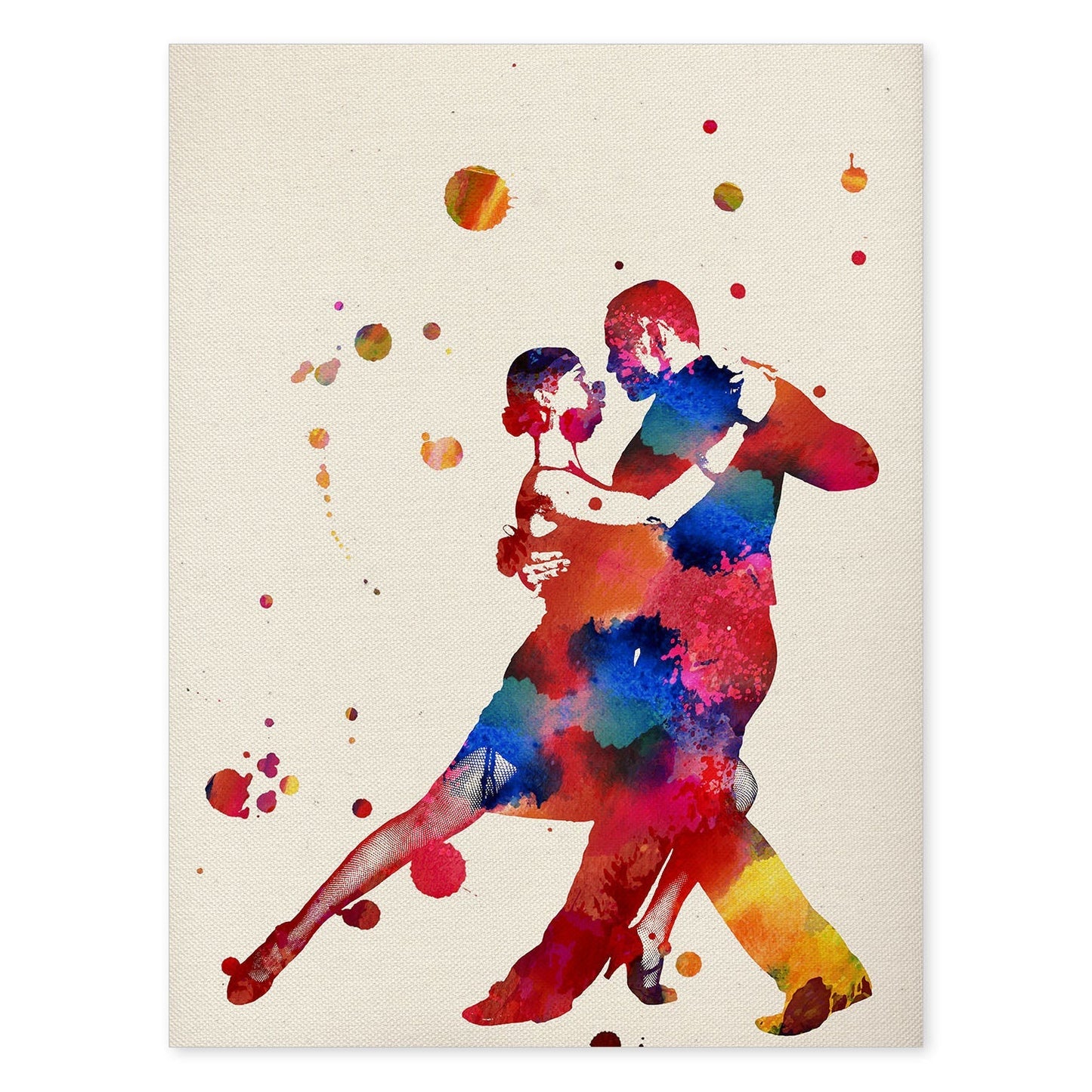 Poster de Pareja de tango con diseño acuarela. Mix de láminas con estilo acuarela-Artwork-Nacnic-A4-Sin marco-Nacnic Estudio SL