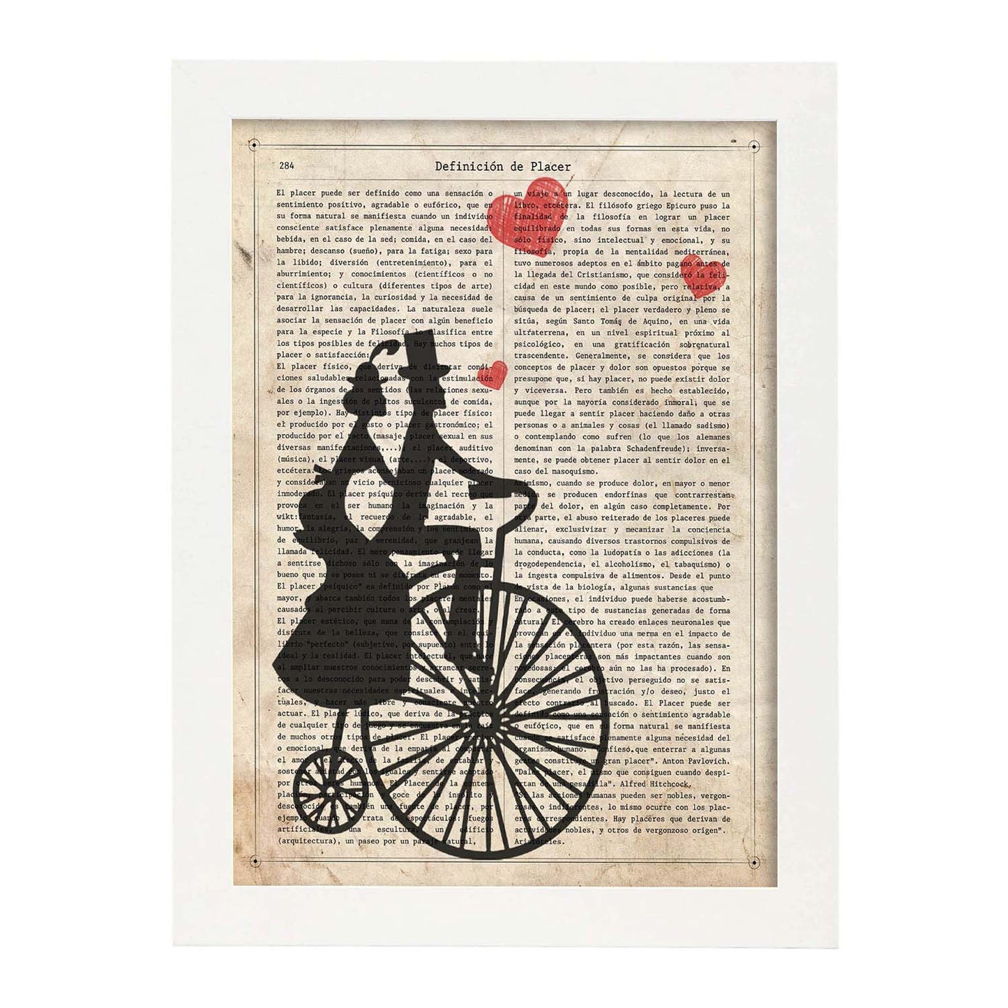Poster de Pareja en bici. Láminas de bicicletas definiciones.-Artwork-Nacnic-A3-Marco Blanco-Nacnic Estudio SL