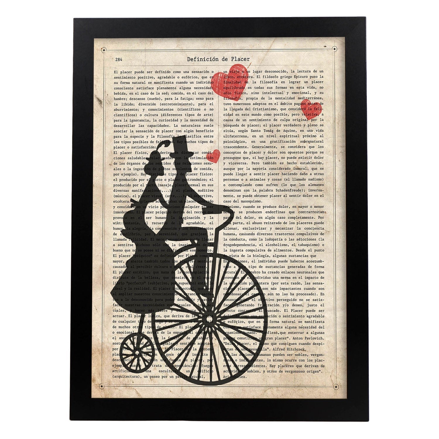 Poster de Pareja en bici. Láminas de bicicletas definiciones.-Artwork-Nacnic-A3-Marco Negro-Nacnic Estudio SL