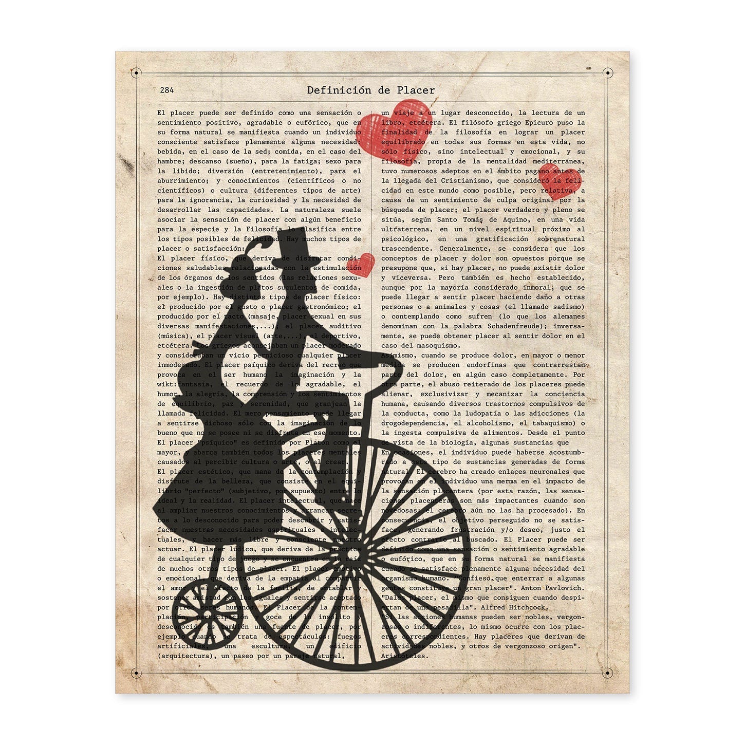 Poster de Pareja en bici. Láminas de bicicletas definiciones.-Artwork-Nacnic-A4-Sin marco-Nacnic Estudio SL