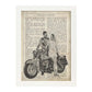 Poster de Pareja en moto. Láminas de vehículos con definiciones. Ilustraciones vintage de coches, motos, aviones, -Artwork-Nacnic-A3-Marco Blanco-Nacnic Estudio SL