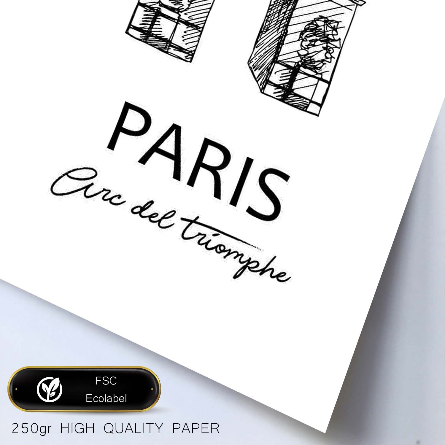 Poster de Paris -Arco del triunfo. Láminas con monumentos de ciudades.-Artwork-Nacnic-Nacnic Estudio SL