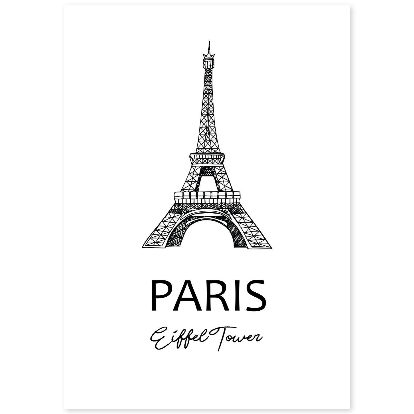 Poster de Paris - Torre Eiffel. Láminas con monumentos de ciudades.-Artwork-Nacnic-A4-Sin marco-Nacnic Estudio SL