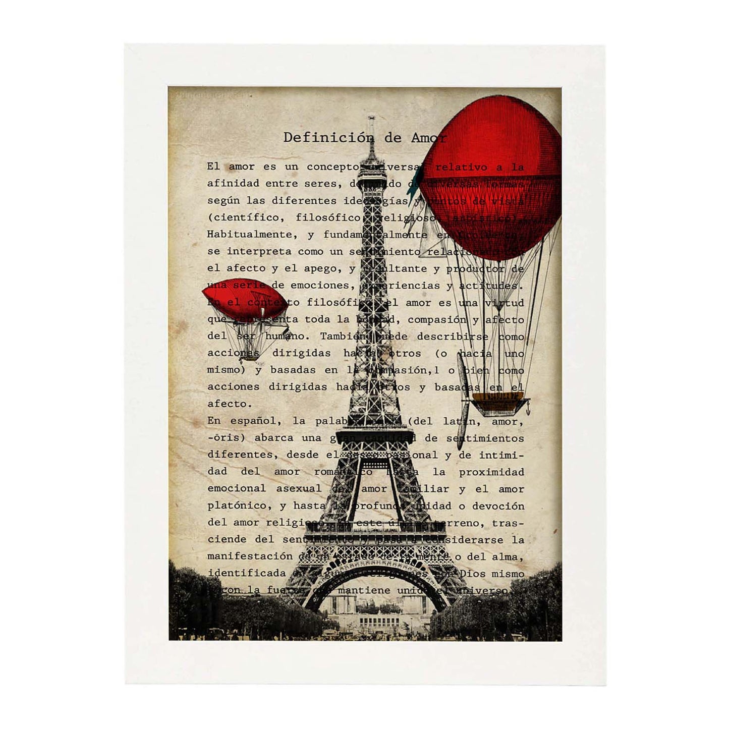 Poster de Paris. Torre Eiffel. Láminas de monumentos del mundo. Diseño de viaje y de paises.-Artwork-Nacnic-A3-Marco Blanco-Nacnic Estudio SL
