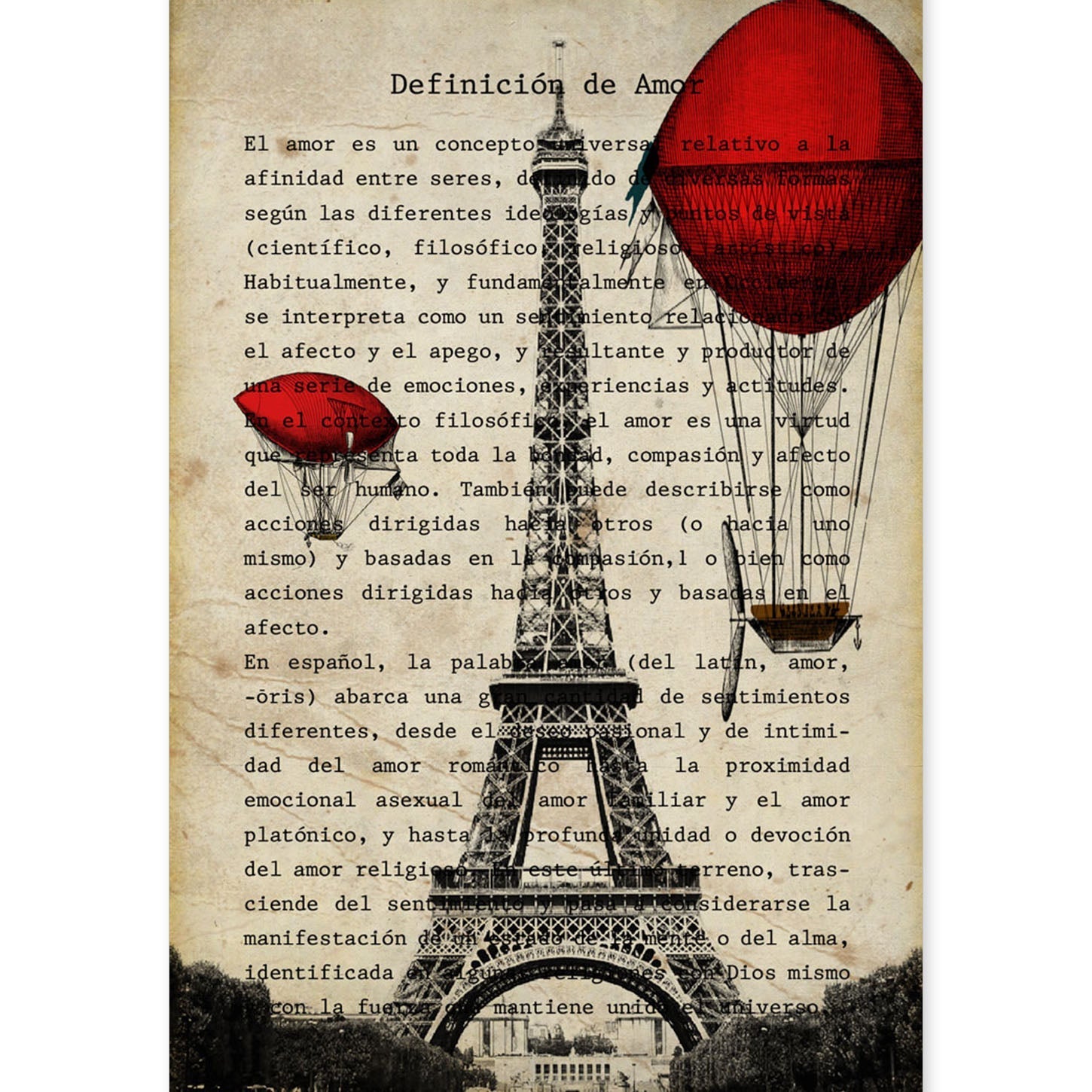 Poster de Paris. Torre Eiffel. Láminas de monumentos del mundo. Diseño de viaje y de paises.-Artwork-Nacnic-A4-Sin marco-Nacnic Estudio SL
