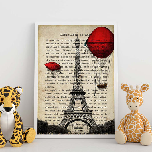 Poster de Paris. Torre Eiffel. Láminas de monumentos del mundo. Diseño de viaje y de paises.-Artwork-Nacnic-Nacnic Estudio SL