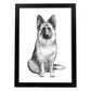 Poster de Pastor aleman blanco. Lámina decorativa de perros.-Artwork-Nacnic-A3-Marco Negro-Nacnic Estudio SL