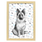 Poster de Pastor aleman estampado. Lámina decorativa de perros.-Artwork-Nacnic-A3-Marco Madera clara-Nacnic Estudio SL