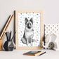 Poster de Pastor aleman estampado. Lámina decorativa de perros.-Artwork-Nacnic-Nacnic Estudio SL